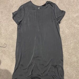 Quince Slate Gray Sheer Dress